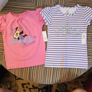NWT Disney Girls Shirt Minnie Mouse Princess Size 4T XS Pink Purple